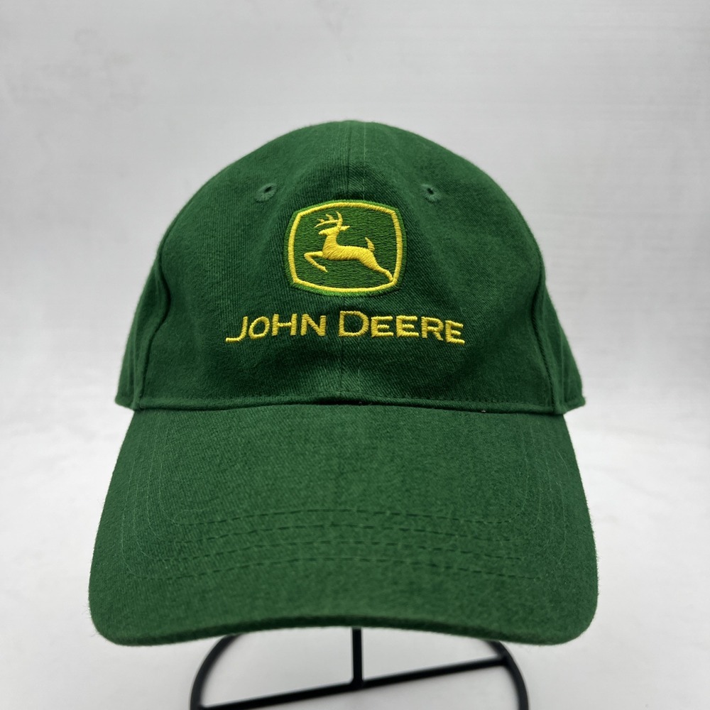 John Deere Hat Cap Adjustable Strapback One Size Fits All Green Yellow Adults